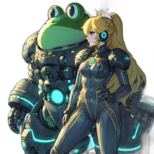 robot, weapon, dress, concept art, anime, pixel art, comic book art, outer space transparent PNG cut-out