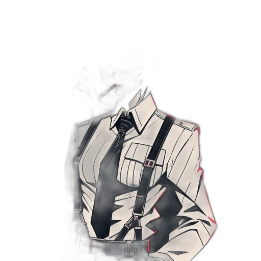 jacket, mask, staff, robot, concept art, pixel art, watercolor, anime transparent PNG cut-out