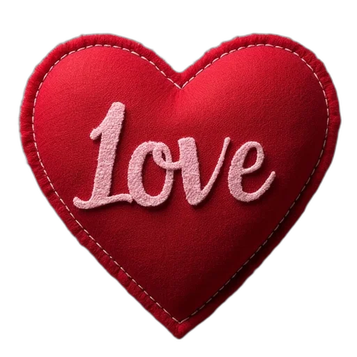 fabric, heart, inscription, love transparent PNG cut-out
