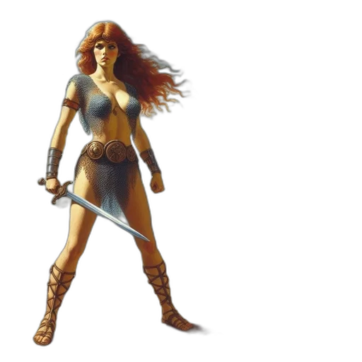 sword, concept art, fantasy art, comic book art, pixel art, golden, woman, red transparent PNG cut-out