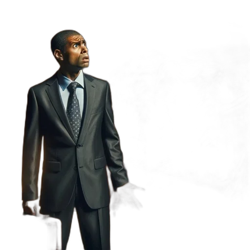 staff, jacket, umbrella, concept art, photorealistic, cartoon, comic book art, man transparent PNG cut-out