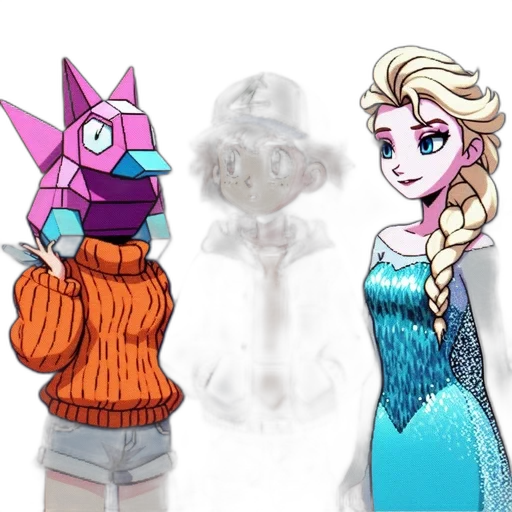 dress, jacket, robot, crown, concept art, cartoon, fantasy art, pixel art transparent PNG cut-out