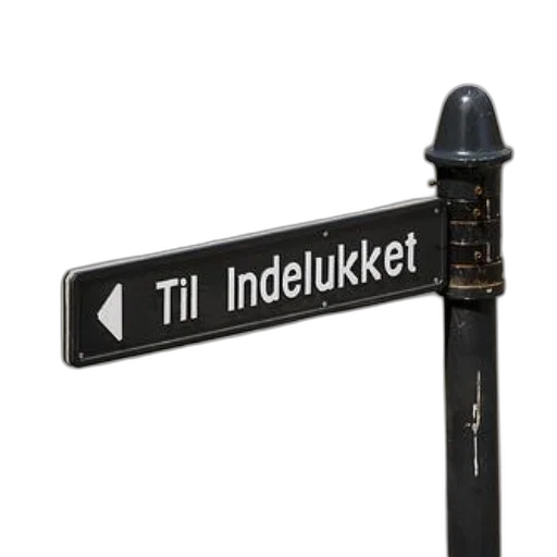 black, street, sign, white, text, reading, til, indelukket transparent PNG cut-out