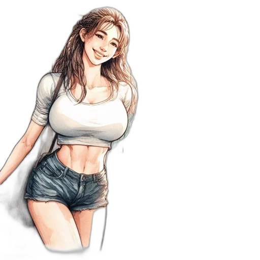 dress, photorealistic, watercolor, pixel art, concept art, young, woman, stands transparent PNG cut-out
