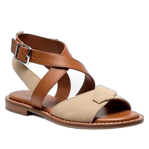 shoes, earth tones, pair, brown, leather, sandals, beige, fabric transparent PNG cut-out