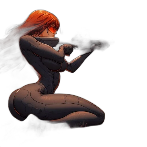 weapon, concept art, comic book art, fantasy art, pixel art, fire, woman, long transparent PNG cut-out