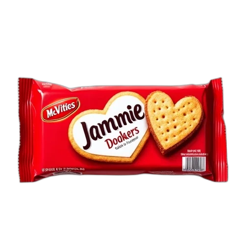 food, red, packet, mcvitie, jammie, dodgers, white, label transparent PNG cut-out