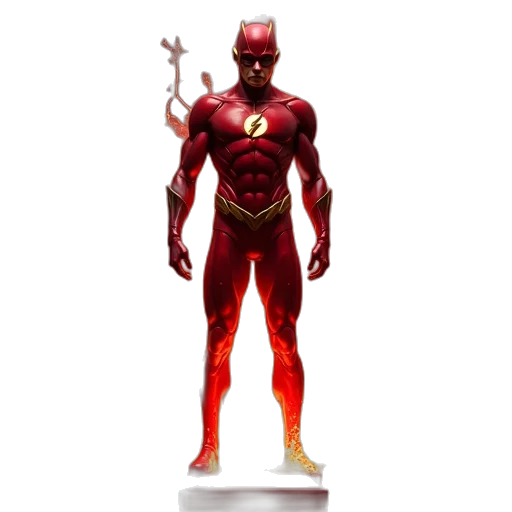 concept art, 3d render, comic book art, pixel art, red, flash, statue, winston transparent PNG cut-out