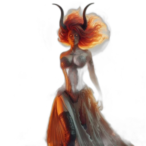 dress, creature, hair, crown, concept art, fantasy art, watercolor, comic book art transparent PNG cut-out
