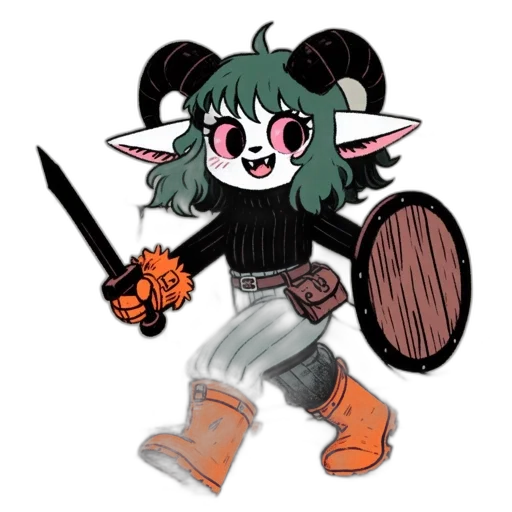 staff, weapon, creature, concept art, pixel art, fantasy art, anime, monochrome transparent PNG cut-out