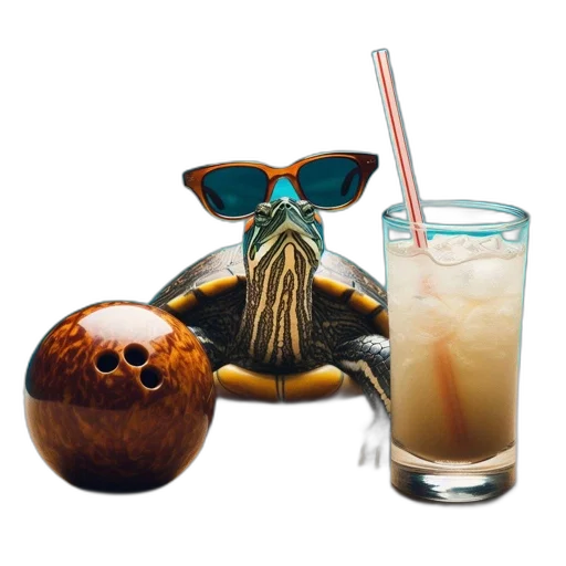 animal, food, creature, mask, vaporwave, photorealistic, turtle, wearing transparent PNG cut-out