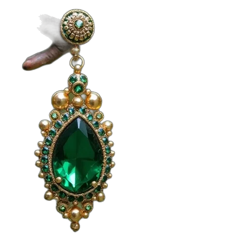 jewelry, crown, green, baroque, earrings, gold, beads, crystal transparent PNG cut-out