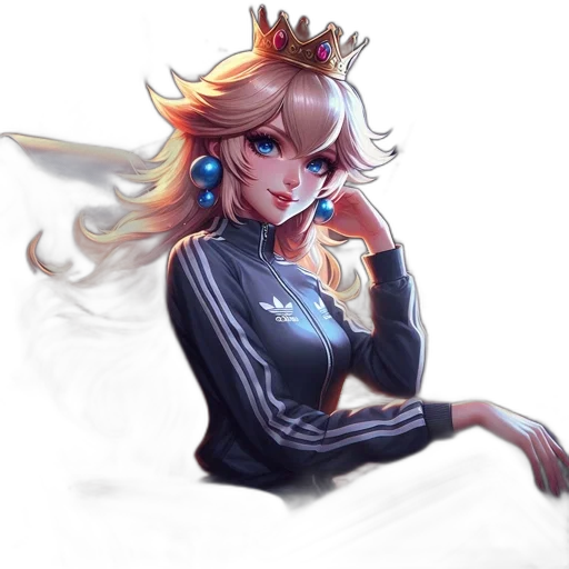 crown, dress, fantasy art, pixel art, concept art, anime, monochrome, blue transparent PNG cut-out