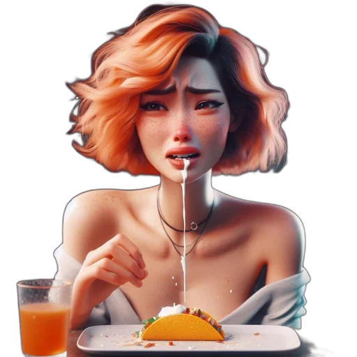 food, face, robot, mask, concept art, photorealistic, pixel art, vaporwave transparent PNG cut-out