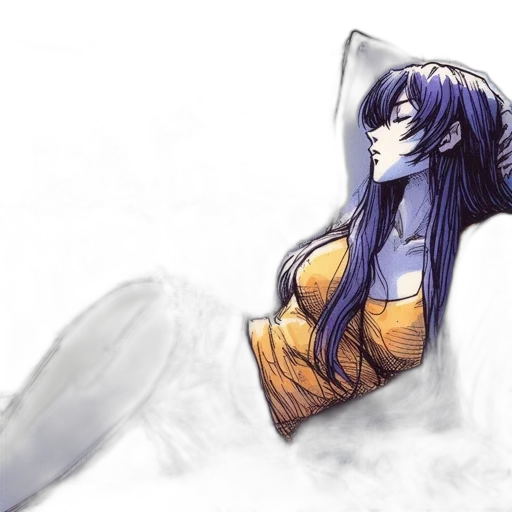 dress, watercolor, fantasy art, concept art, anime, blue, monochrome, colorful transparent PNG cut-out