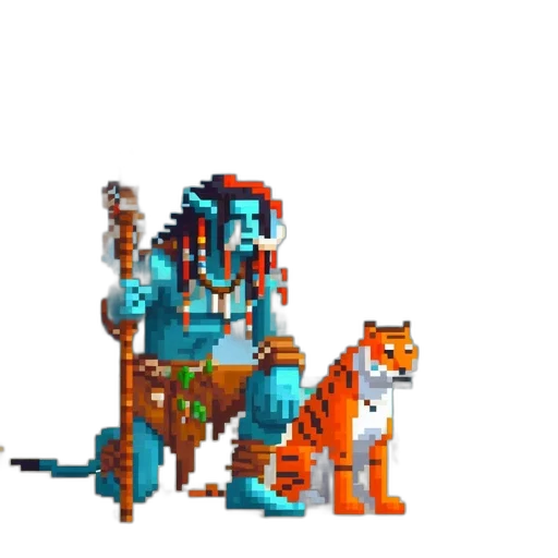 dragon, staff, creature, animal, pixel art, fantasy art, concept art, 3d render transparent PNG cut-out