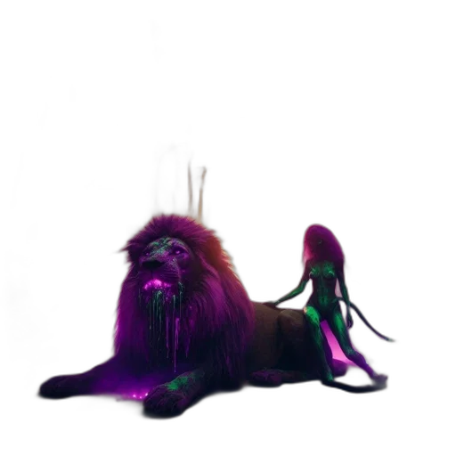 hair, creature, animal, staff, concept art, 3d render, fantasy art, photorealistic transparent PNG cut-out