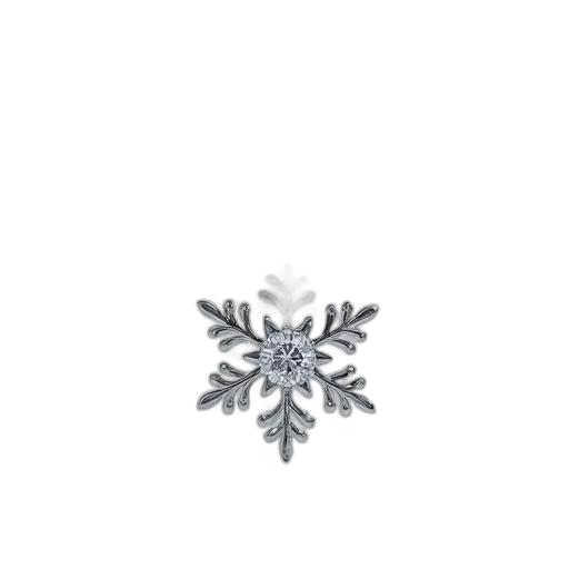 jewelry, crown, flower, staff, 3d render, snow, monochrome, close-up transparent PNG cut-out
