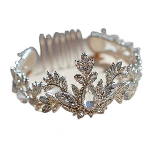 crown, jewelry, hat, 4pc, crystal, tiaras, combs transparent PNG cut-out