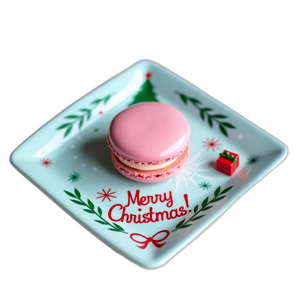 food, 3d render, photorealistic, pink, macaron, glossy, finish, centered transparent PNG cut-out