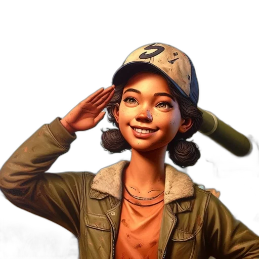 hat, weapon, face, jacket, concept art, comic book art, cartoon, photorealistic transparent PNG cut-out