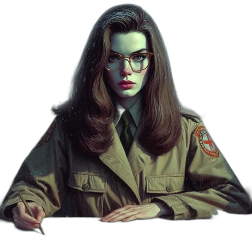 jacket, face, staff, comic book art, concept art, photorealistic, pixel art, wintry transparent PNG cut-out