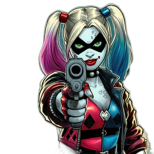 weapon, comic book art, cartoon, concept art, female, character, distinctive, pigtailed transparent PNG cut-out