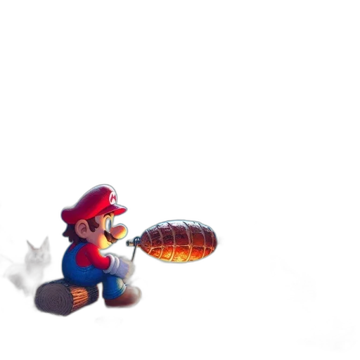 bottle, weapon, food, hat, 3d render, concept art, pixel art, fire transparent PNG cut-out