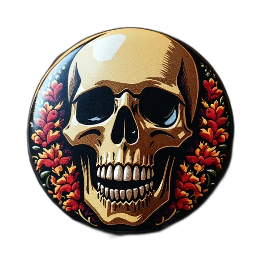 jewelry, jacket, skate, die, skull, logo, buttons transparent PNG cut-out