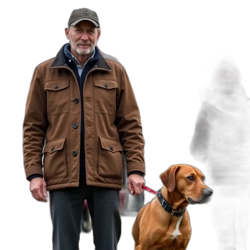 jacket, animal, creature, concept art, photorealistic, fog, man, brown transparent PNG cut-out