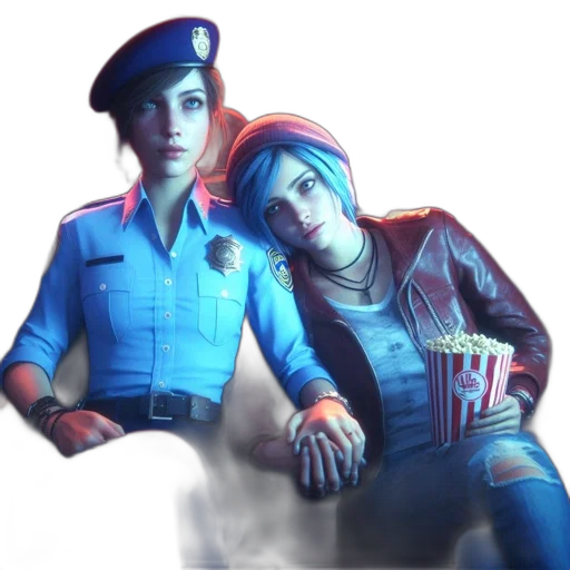 jacket, weapon, hat, staff, concept art, cyberpunk, 3d render, vaporwave transparent PNG cut-out