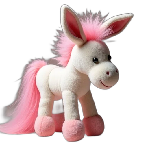 creature, animal, 3d render, photorealistic, concept art, vaporwave, donkey, toy transparent PNG cut-out