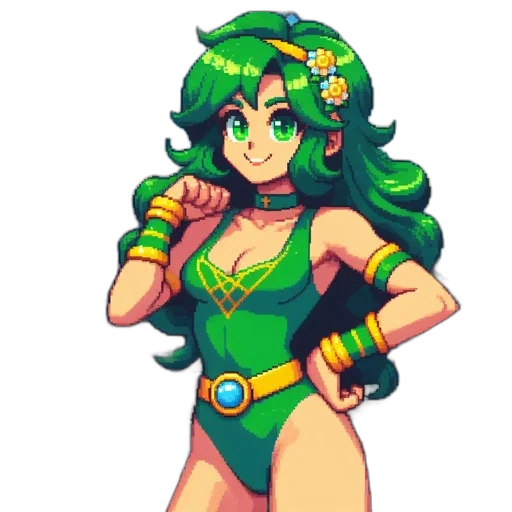dress, pixel art, concept art, fantasy art, cartoon, green, pixel, art transparent PNG cut-out