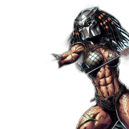 robot, sword, weapon, mask, comic book art, concept art, cyberpunk, fantasy art transparent PNG cut-out