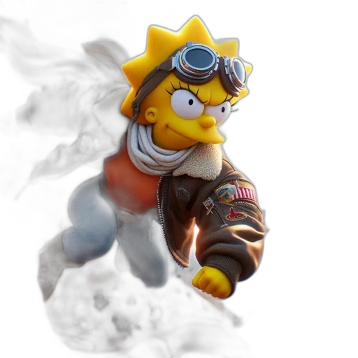 3d render, concept art, photorealistic, fantasy art, lisa, simpson, simpsons, leaps transparent PNG cut-out