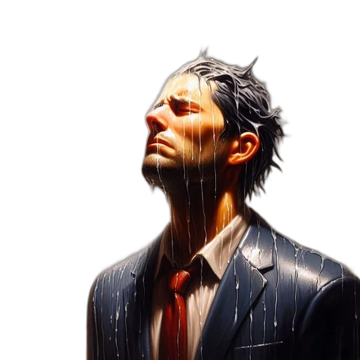 jacket, face, concept art, photorealistic, comic book art, cyberpunk, red, man transparent PNG cut-out