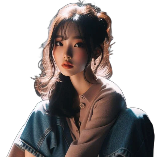 dress, face, fantasy art, oil painting, photorealistic, anime, pastel, dark transparent PNG cut-out