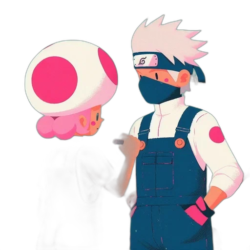 mask, creature, staff, weapon, concept art, pixel art, 3d render, anime transparent PNG cut-out