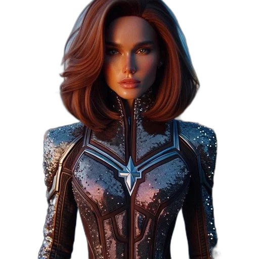 jacket, robot, dress, comic book art, concept art, 3d render, fantasy art, woman transparent PNG cut-out