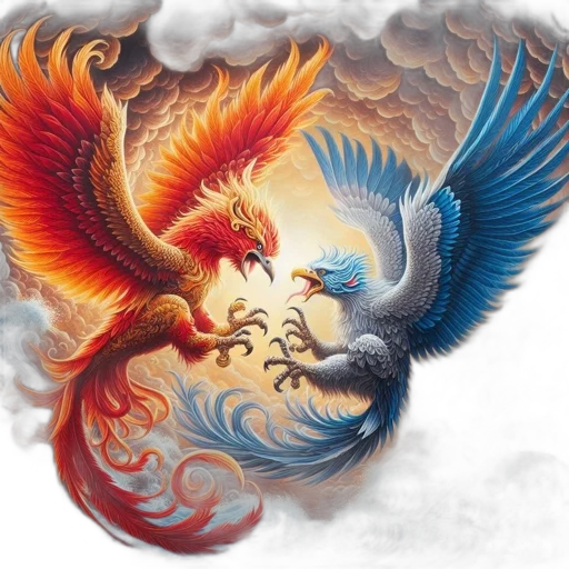 dragon, fantasy art, photorealistic, concept art, oil painting, fire, colorful, blue transparent PNG cut-out