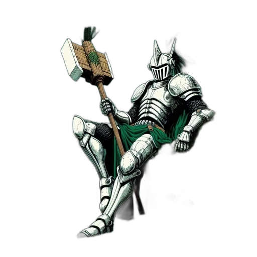 robot, sword, staff, weapon, concept art, fantasy art, 3d render, comic book art transparent PNG cut-out