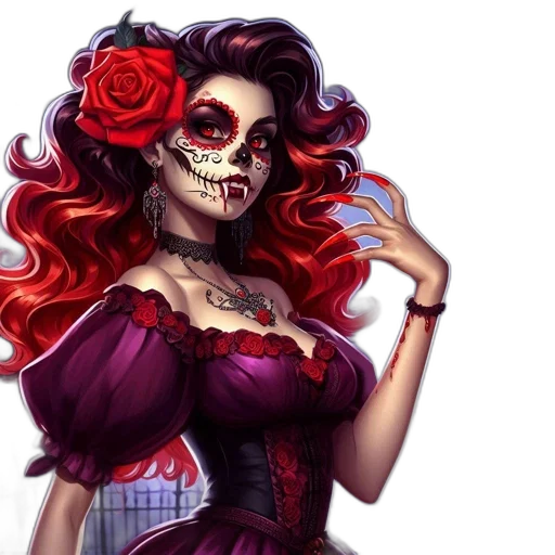 dress, fantasy art, concept art, pixel art, comic book art, red, intricately, made-up transparent PNG cut-out