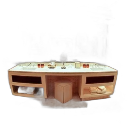 furniture, 3d render, luxurious, bathroom, large, mirror, two, sinks transparent PNG cut-out