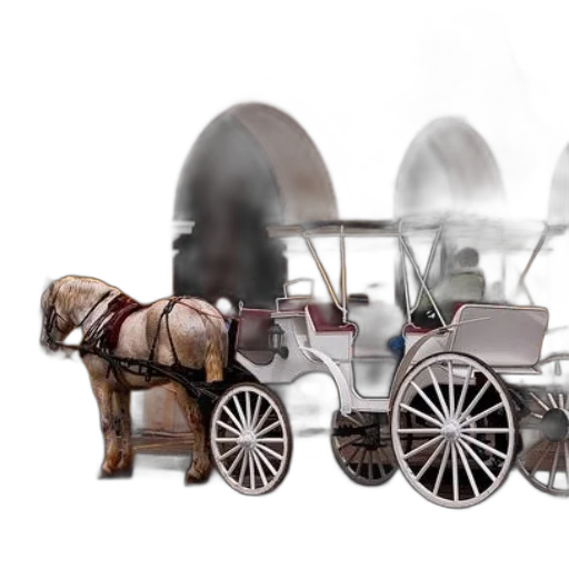 car, robot, 3d render, concept art, photorealistic, fantasy art, outer space, horse-drawn transparent PNG cut-out