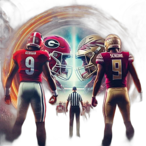 concept art, three, football, players, different, teams, face, off transparent PNG cut-out