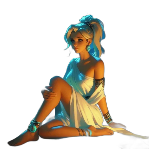 staff, dress, concept art, fantasy art, pixel art, 3d render, neon lights, blue transparent PNG cut-out