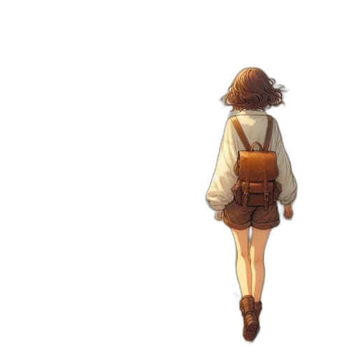 dress, jacket, umbrella, staff, concept art, pixel art, watercolor, anime transparent PNG cut-out