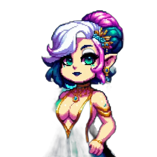 dress, pixel art, fantasy art, concept art, watercolor, colorful, pastel, neon transparent PNG cut-out