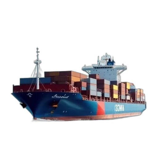 photorealistic, large, container, ship, multiple, containers, stacked, deck transparent PNG cut-out