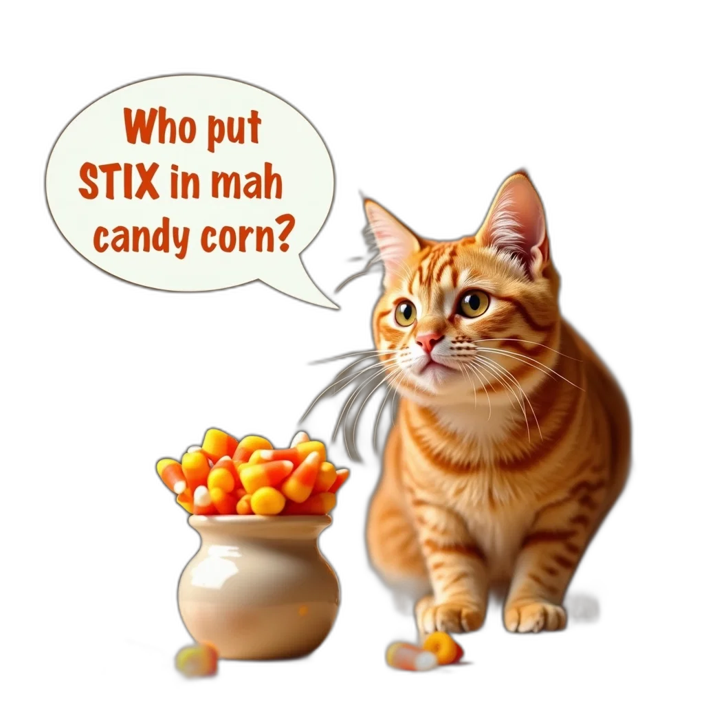playful, orange, tabby, cat, speech, bubble, saying, who transparent PNG cut-out